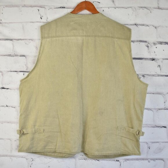 OlympinA Tan Cotton Twill Rugged Fishing Hunting Oversized Utility Vest XXL - Picture 5 of 8